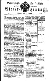 Wiener Zeitung 18250117 Seite: 1