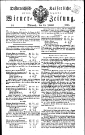 Wiener Zeitung 18250119 Seite: 1