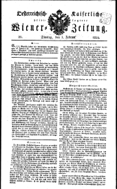 Wiener Zeitung 18250201 Seite: 1