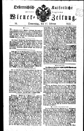 Wiener Zeitung 18250217 Seite: 1