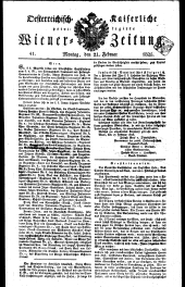 Wiener Zeitung 18250221 Seite: 1