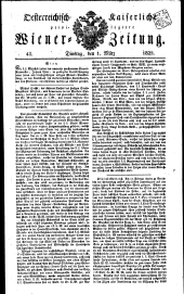 Wiener Zeitung 18250301 Seite: 1