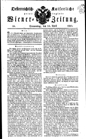 Wiener Zeitung 18250414 Seite: 1