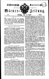 Wiener Zeitung 18250415 Seite: 1