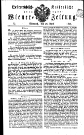 Wiener Zeitung 18250420 Seite: 1