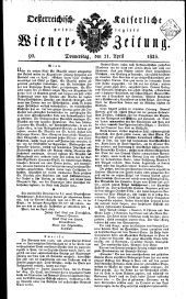 Wiener Zeitung 18250421 Seite: 1