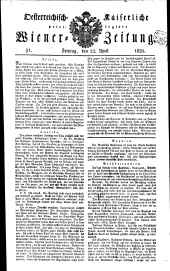 Wiener Zeitung 18250422 Seite: 1