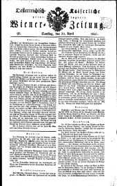 Wiener Zeitung 18250430 Seite: 1
