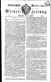 Wiener Zeitung 18250713 Seite: 1