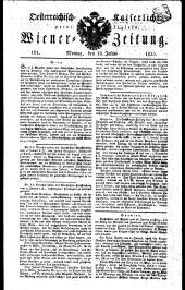 Wiener Zeitung 18250718 Seite: 1