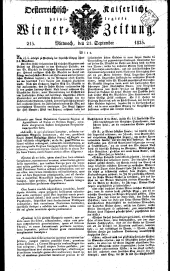 Wiener Zeitung 18250921 Seite: 1