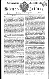 Wiener Zeitung 18250923 Seite: 1