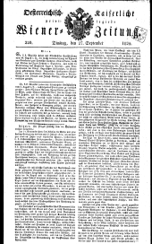 Wiener Zeitung 18250927 Seite: 1