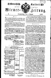 Wiener Zeitung 18260105 Seite: 1