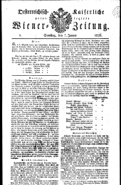 Wiener Zeitung 18260107 Seite: 1