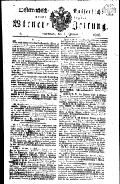 Wiener Zeitung 18260111 Seite: 1