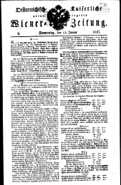 Wiener Zeitung 18260112 Seite: 1