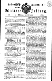 Wiener Zeitung 18260118 Seite: 1