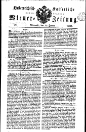 Wiener Zeitung 18260125 Seite: 1