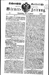 Wiener Zeitung 18260126 Seite: 1