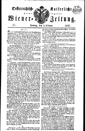 Wiener Zeitung 18260203 Seite: 1