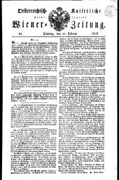 Wiener Zeitung 18260221 Seite: 1