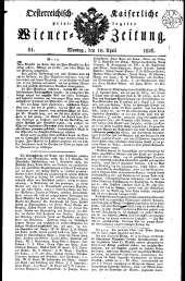 Wiener Zeitung 18260410 Seite: 1