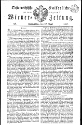 Wiener Zeitung 18260427 Seite: 1