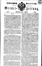 Wiener Zeitung 18260607 Seite: 1