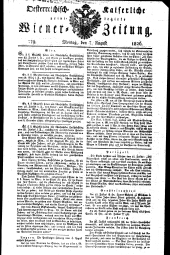 Wiener Zeitung 18260807 Seite: 1