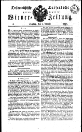 Wiener Zeitung 18270105 Seite: 1