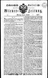 Wiener Zeitung 18270108 Seite: 1