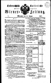 Wiener Zeitung 18270110 Seite: 1