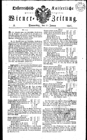 Wiener Zeitung 18270111 Seite: 1