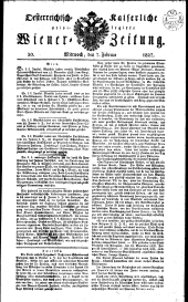 Wiener Zeitung 18270207 Seite: 1