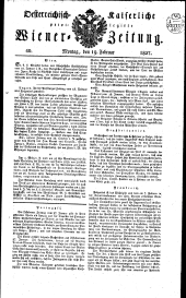 Wiener Zeitung 18270219 Seite: 1