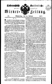 Wiener Zeitung 18270222 Seite: 1