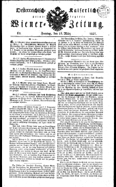 Wiener Zeitung 18270316 Seite: 1