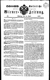 Wiener Zeitung 18270410 Seite: 1