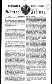 Wiener Zeitung 18270621 Seite: 1