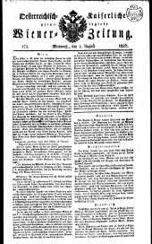 Wiener Zeitung 18270801 Seite: 1