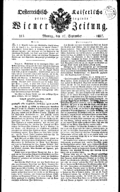 Wiener Zeitung 18270917 Seite: 1