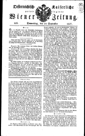 Wiener Zeitung 18270920 Seite: 1