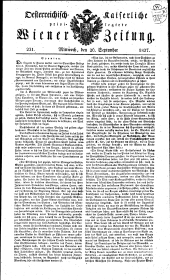 Wiener Zeitung 18270926 Seite: 1