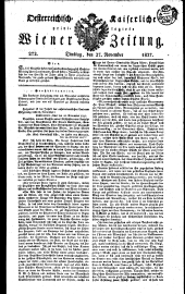 Wiener Zeitung 18271127 Seite: 1