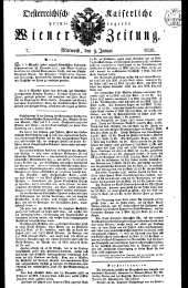 Wiener Zeitung 18280109 Seite: 1