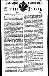 Wiener Zeitung 18280219 Seite: 1