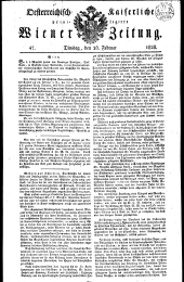 Wiener Zeitung 18280226 Seite: 1