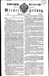 Wiener Zeitung 18280317 Seite: 1