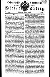 Wiener Zeitung 18280408 Seite: 1